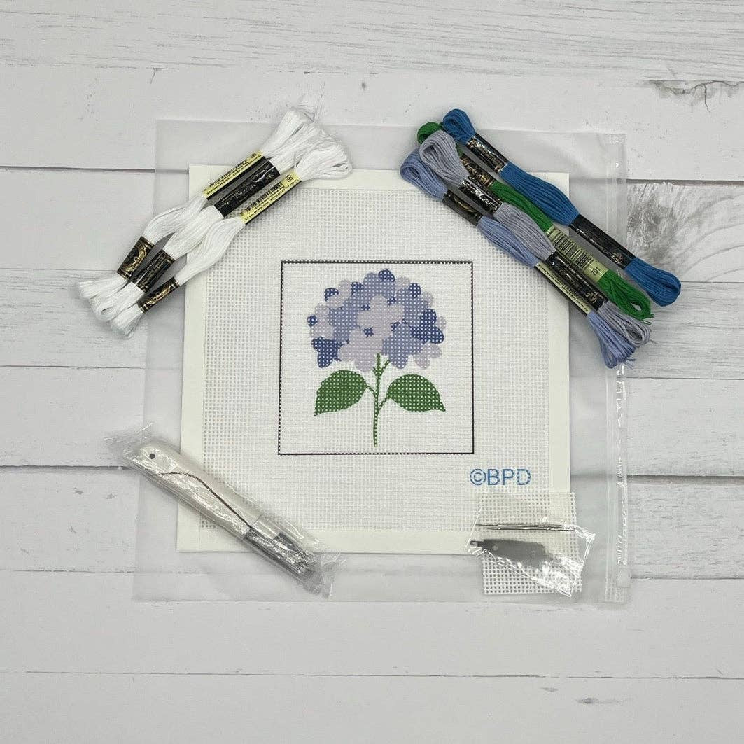 Blue Hydrangea Needlepoint Design