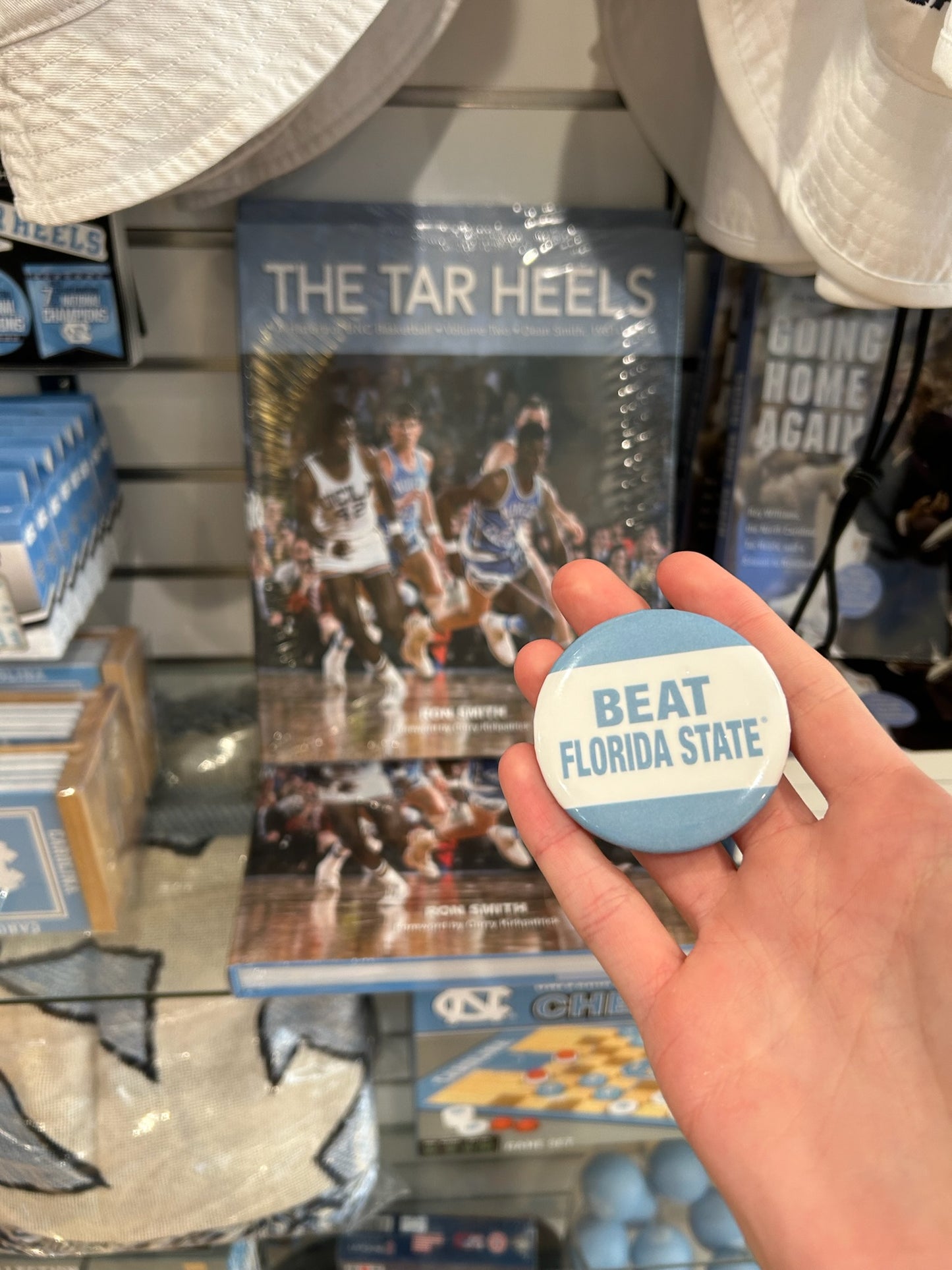 SHB Beat Florida State Button for Carolina Tar Heels Fans by Shrunken Head Brand