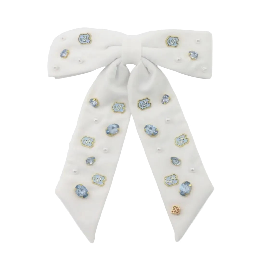 University of North Carolina White Bow Barrette
