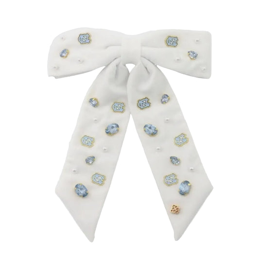 University of North Carolina White Bow Barrette