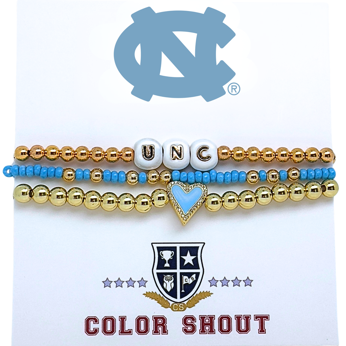 University of North Carolina Love My College Bracelet Stack