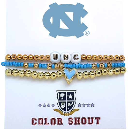 University of North Carolina Love My College Bracelet Stack - Main View - Color Shout
