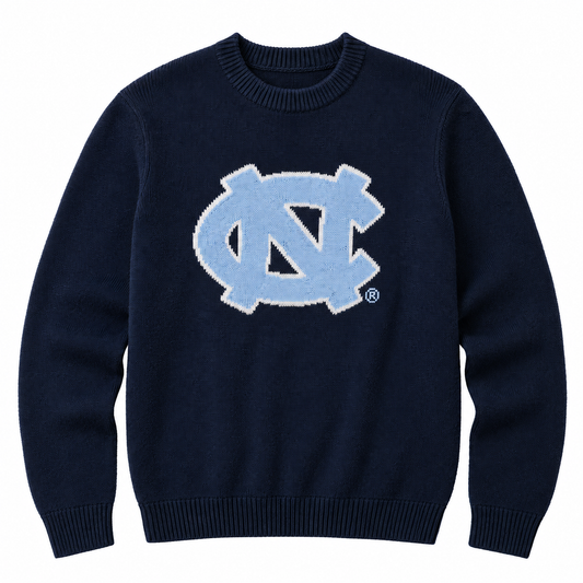 Carolina Tar Heels Navy Knit Sweater Unisex