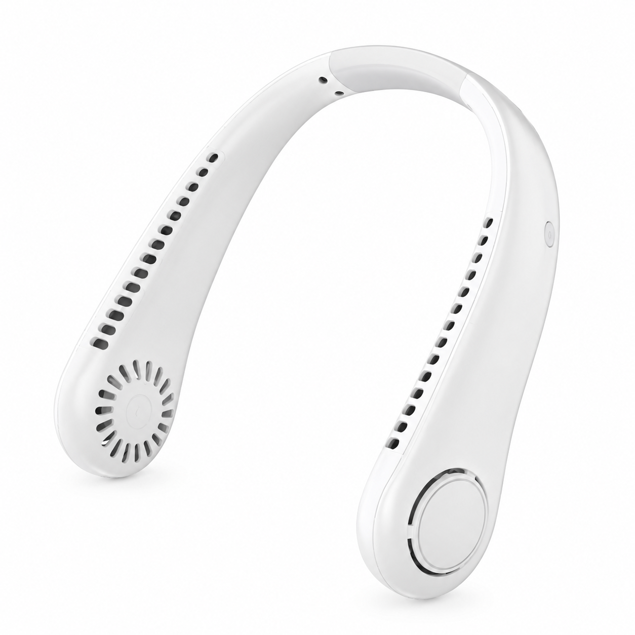 White Portable Hands Free Bladeless Neck Fan