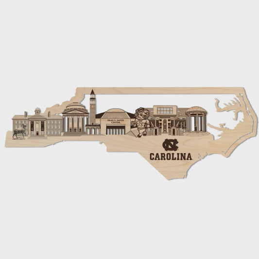University of North Carolina Skyline Wall Hanging Maple Wood Decor