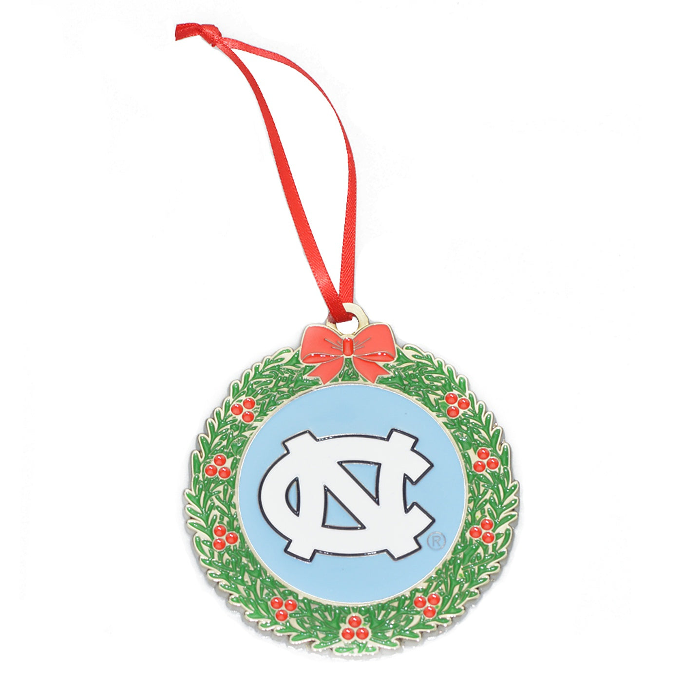 North Carolina Tar Heels Christmas Ornament Metal Wreath