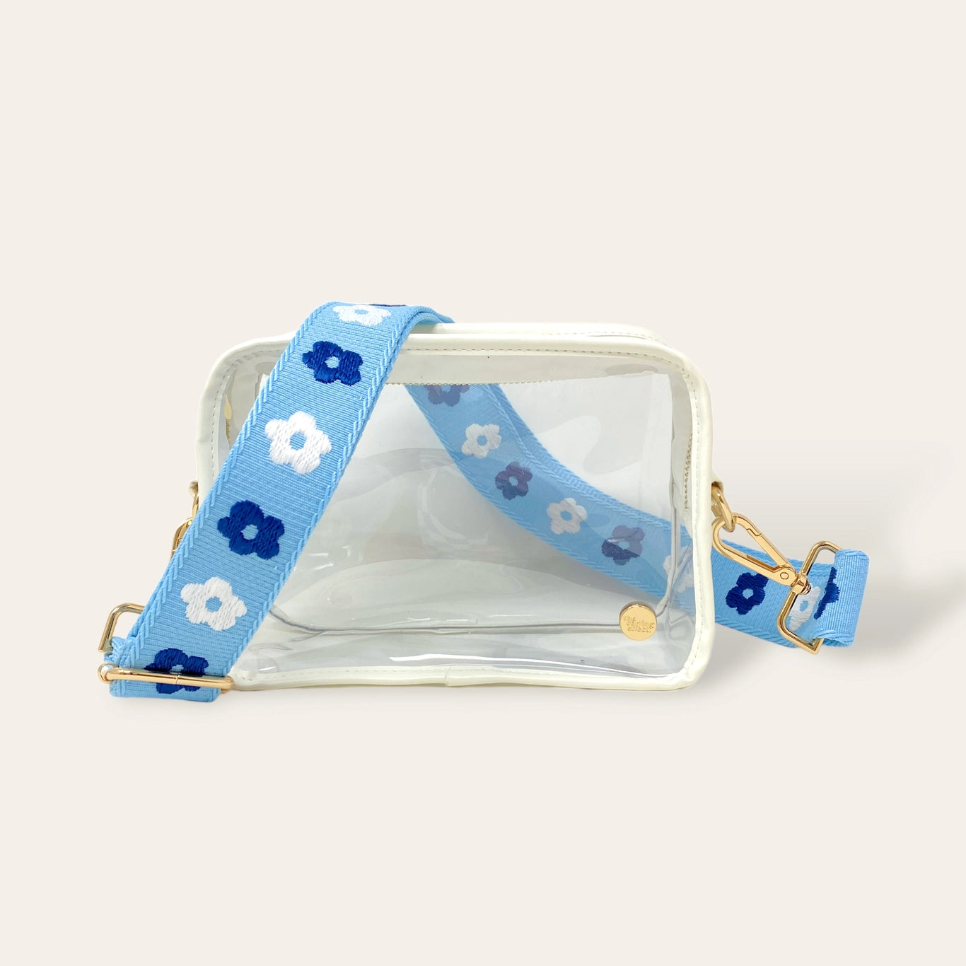 Carolina Blue and White Floral Clear Game Day Bag