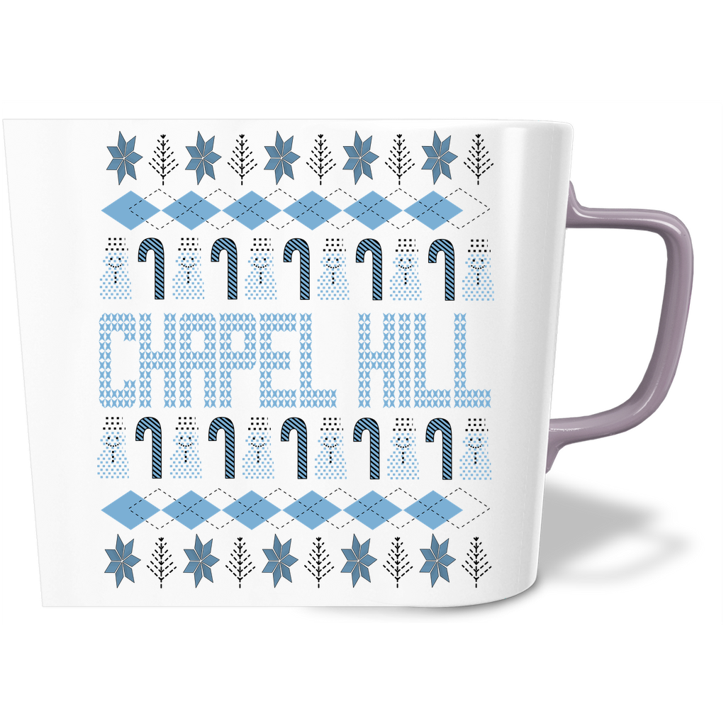 Chapel Hill Christmas Pattern White Cafe Mug