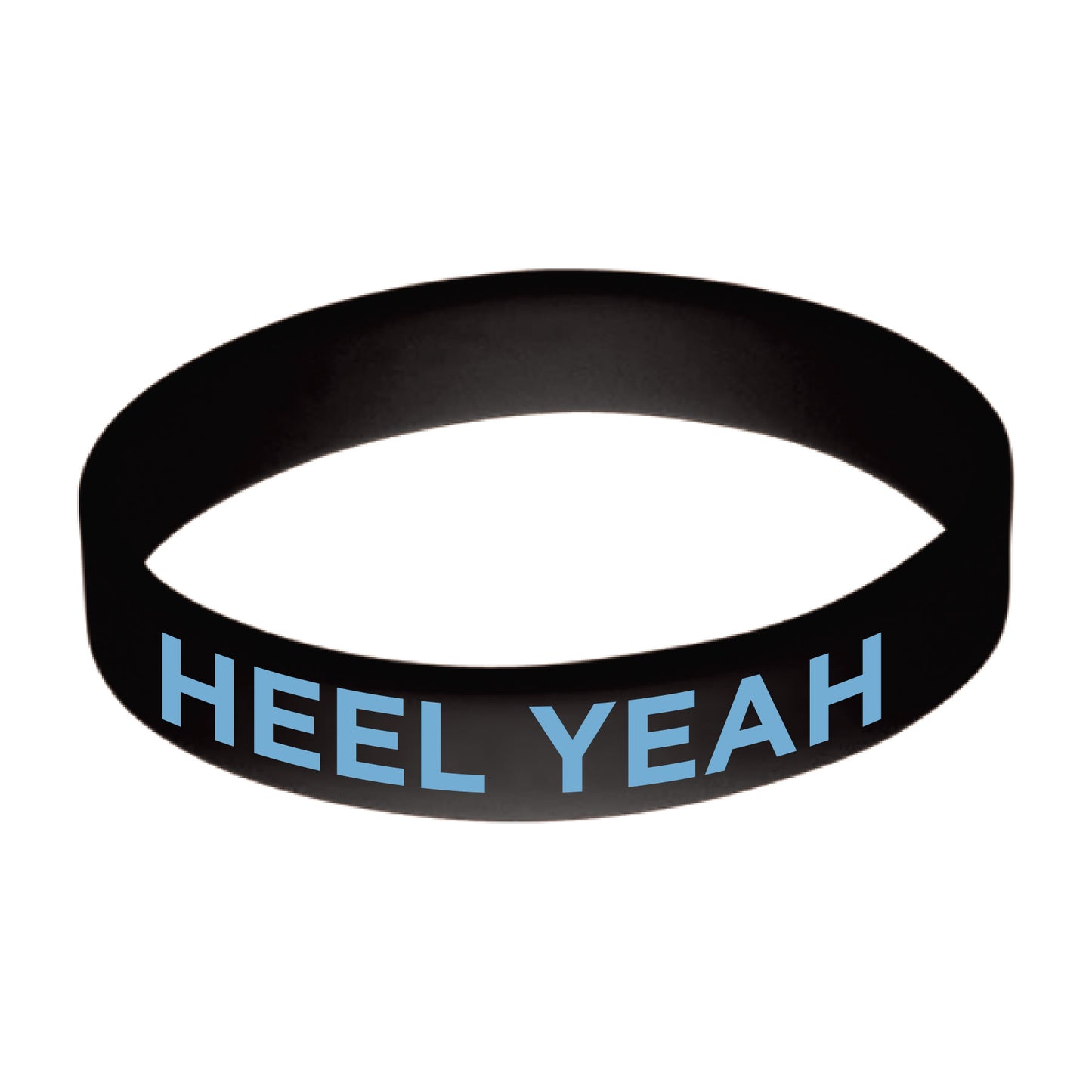 HEEL YEAH Black Rubber Wristband for Carolina Fans