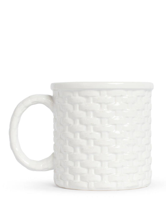 Basketweave Coffee Mug White 14oz