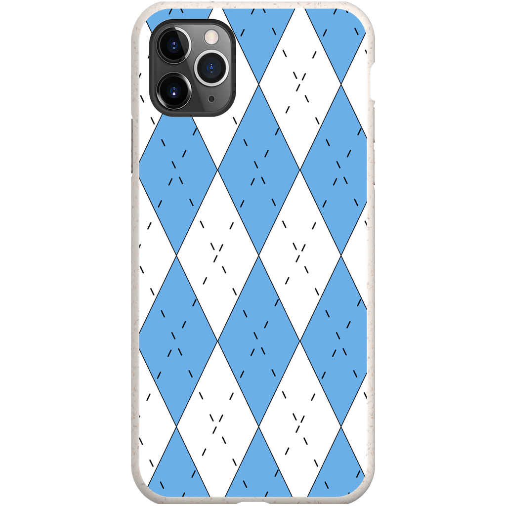 Carolina Blue and White Argyle iPhone Cases