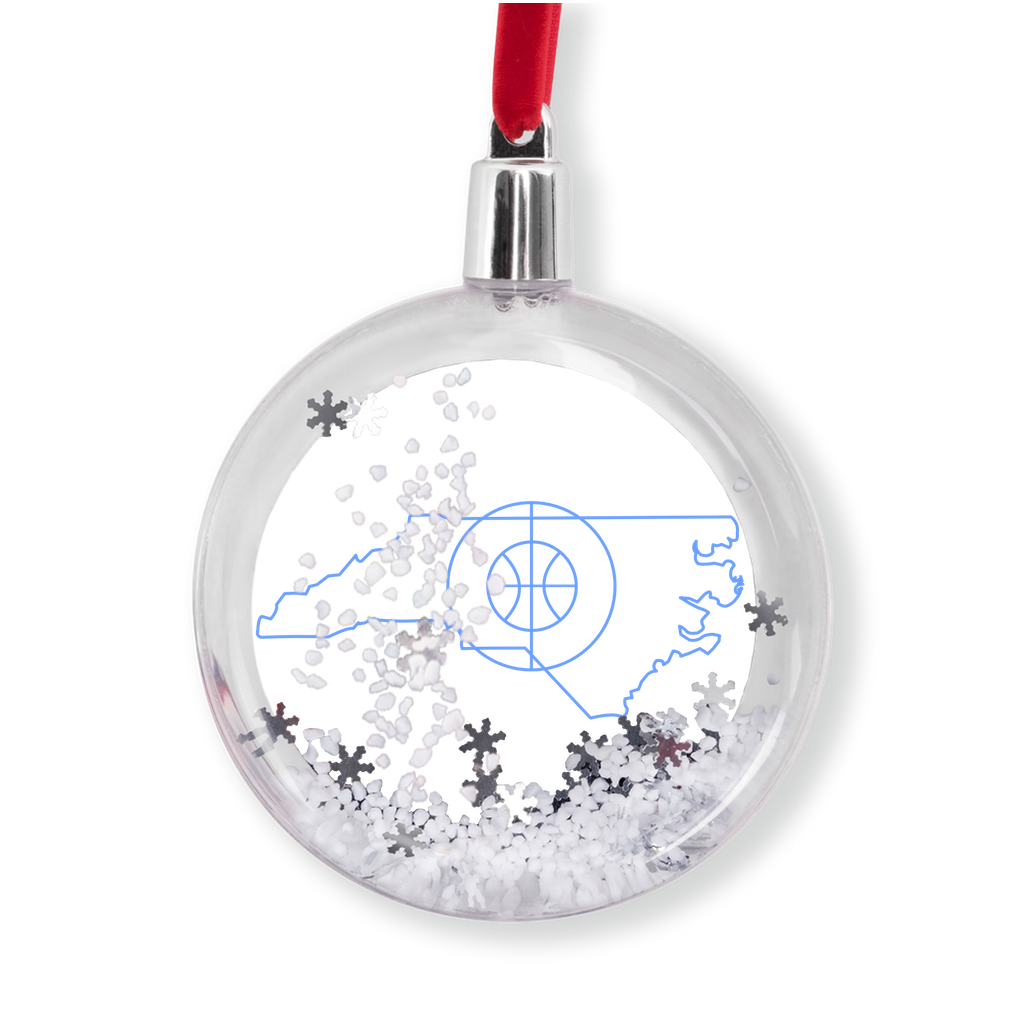 North Carolina Basketball Court Snow Globe Ornament