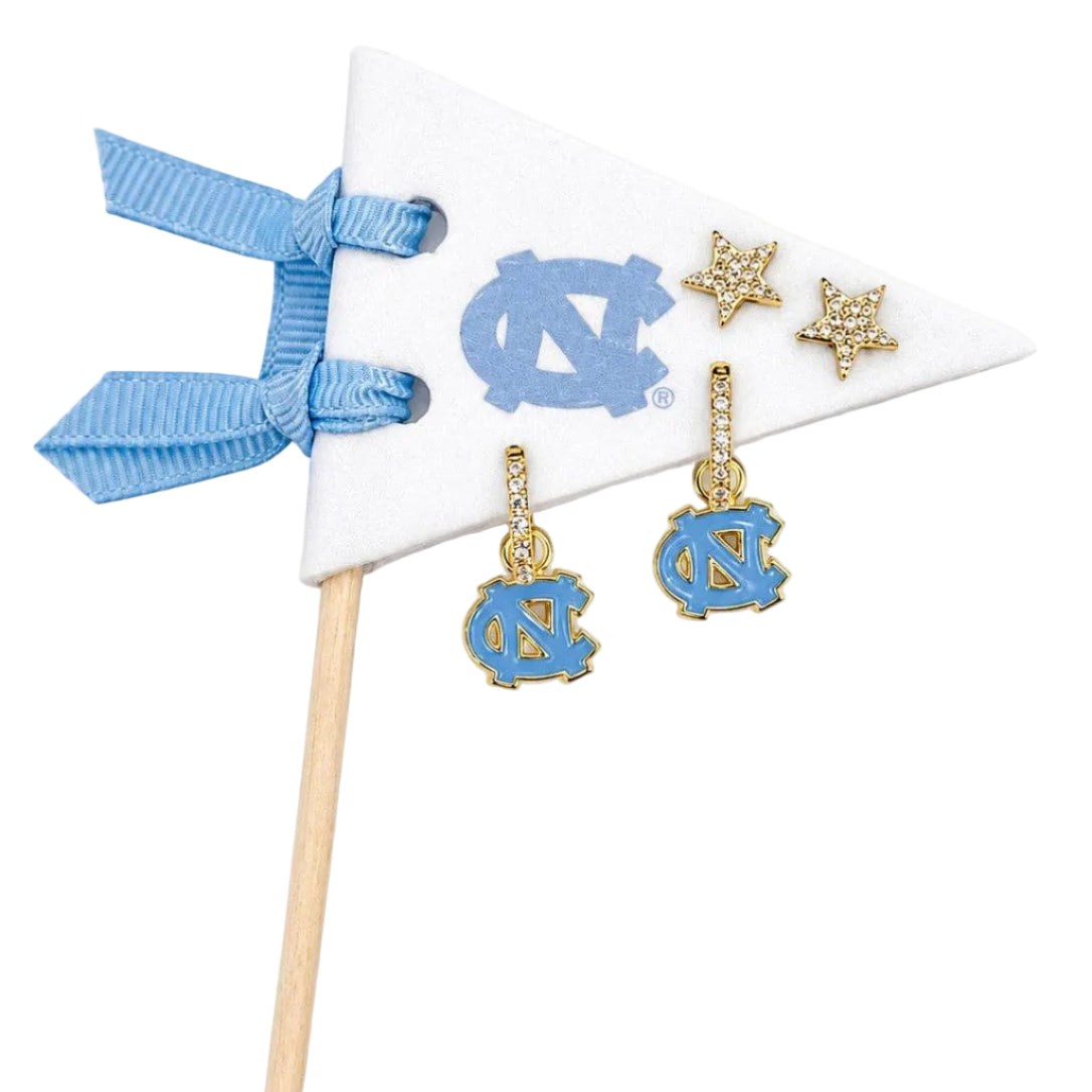 University of North Carolina Pennant Pair College Logo Earring Set