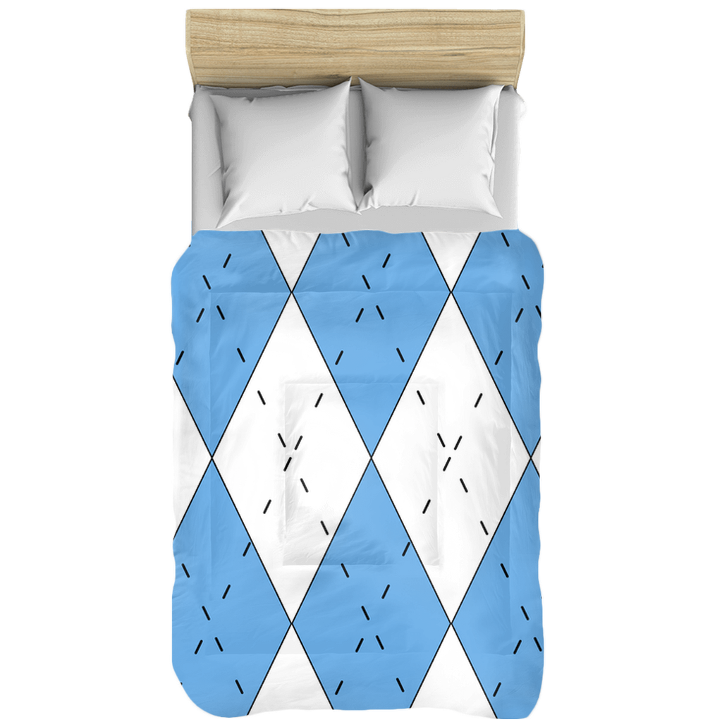 Carolina Blue and White Argyle Comforter
