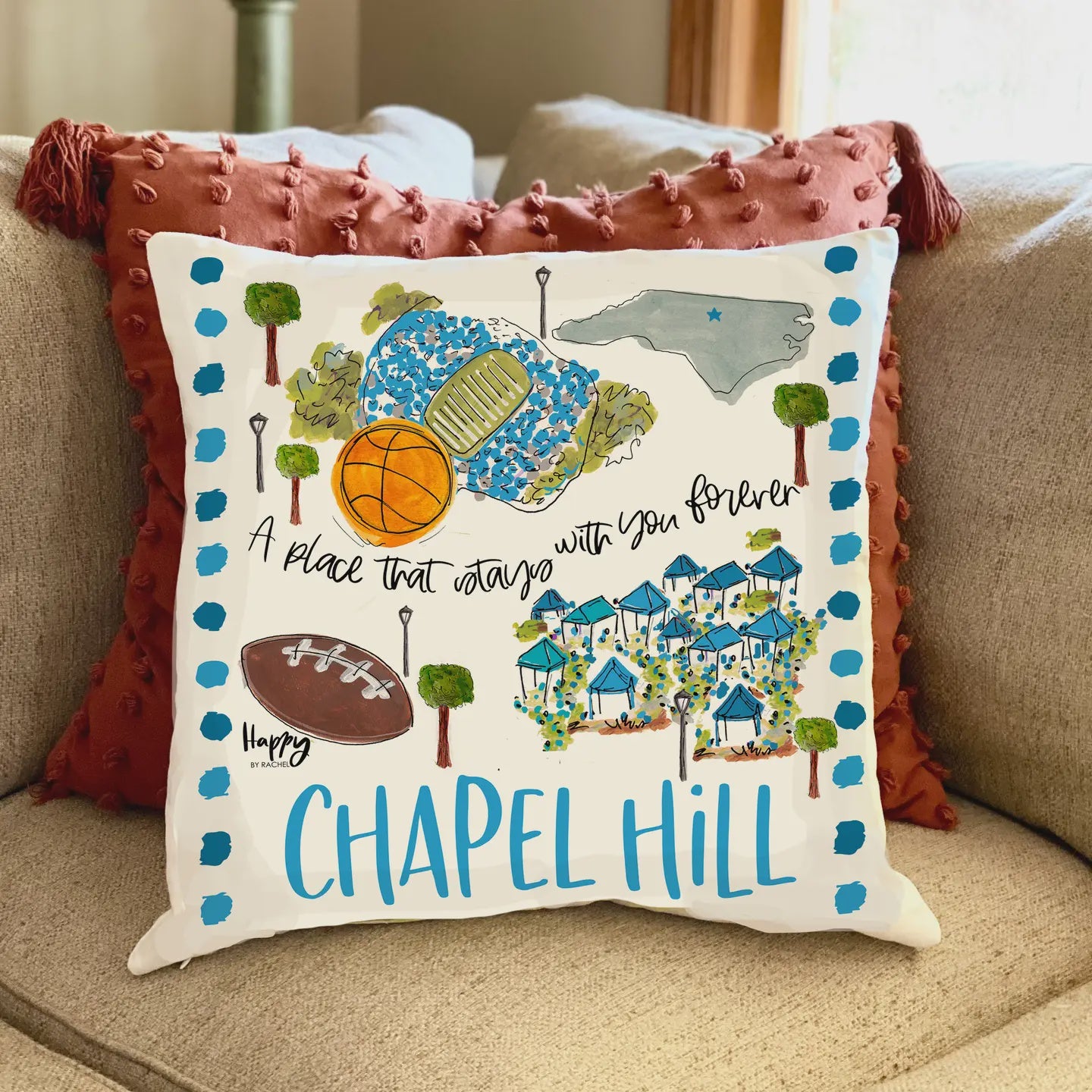 Chapel Hill North Carolina Decorative Throw Pillow