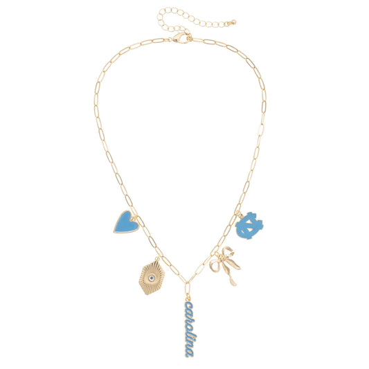 North Carolina Tarheels Paper Clip Charm Necklace - Main View - Canvas Style