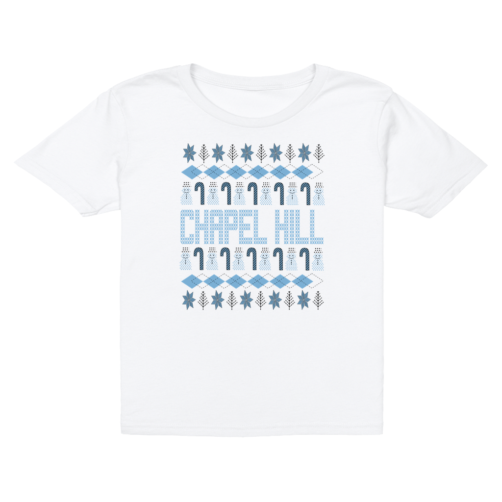 Chapel Hill Christmas Pattern White Kid's T-Shirt