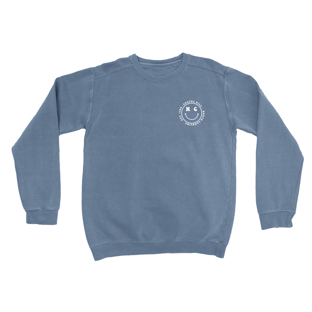 North Carolina Smiley Face Comfort Colors Sweatshirt by Shrunken Head
