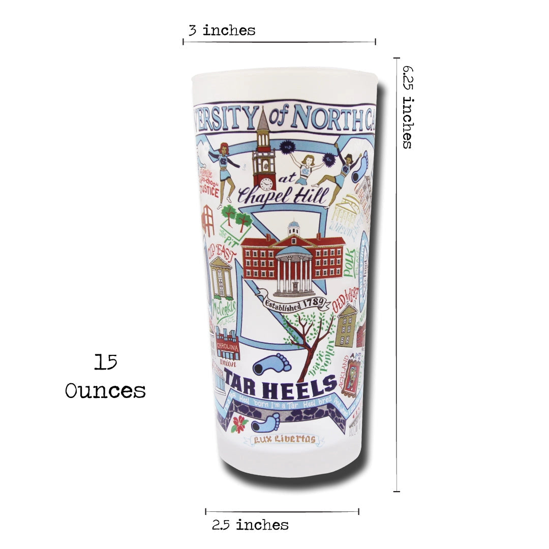 North Carolina, University of Collegiate Drinking Glass - Detail View - catstudio