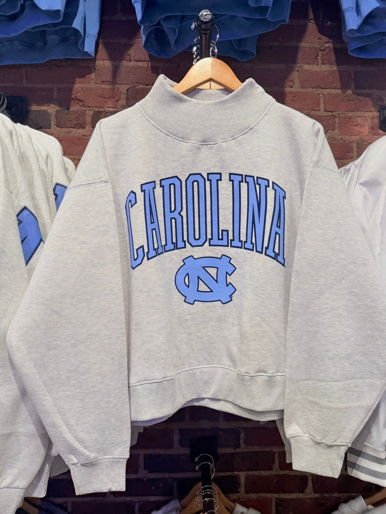 Carolina Tar Heels Mock Neck Crewneck Sweatshirt – Shrunken Head