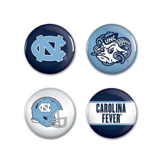 Carolina Football Mini Buttons 4 Pack