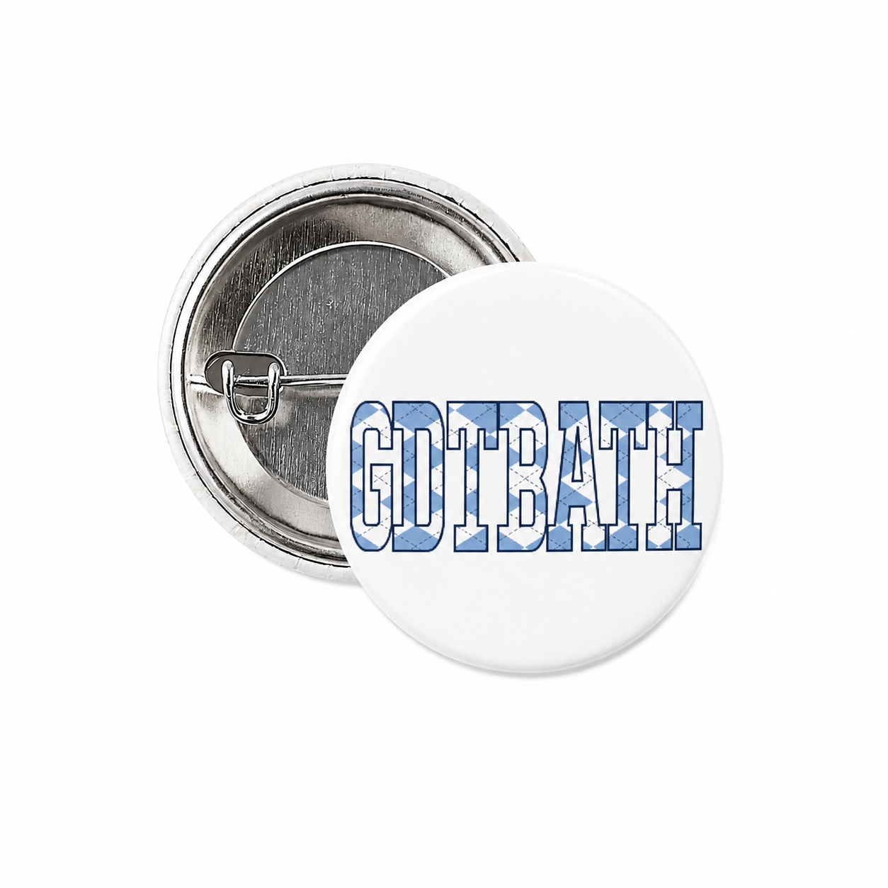 Argyle GDTBATH Button Pin 1.25" - Main View - Shrunken Head