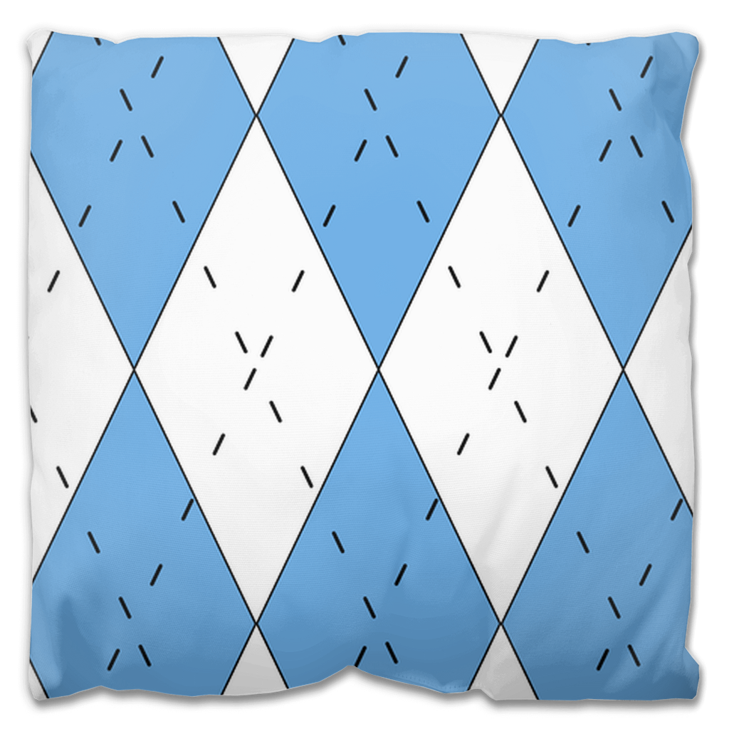 Carolina Blue and White Argyle Outdoor Pillow