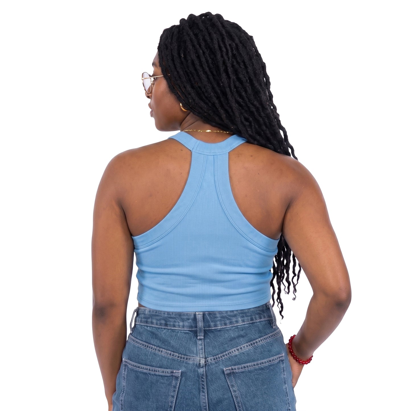 Carolina Tar Heels Blue Embroidered Logo Halter Top