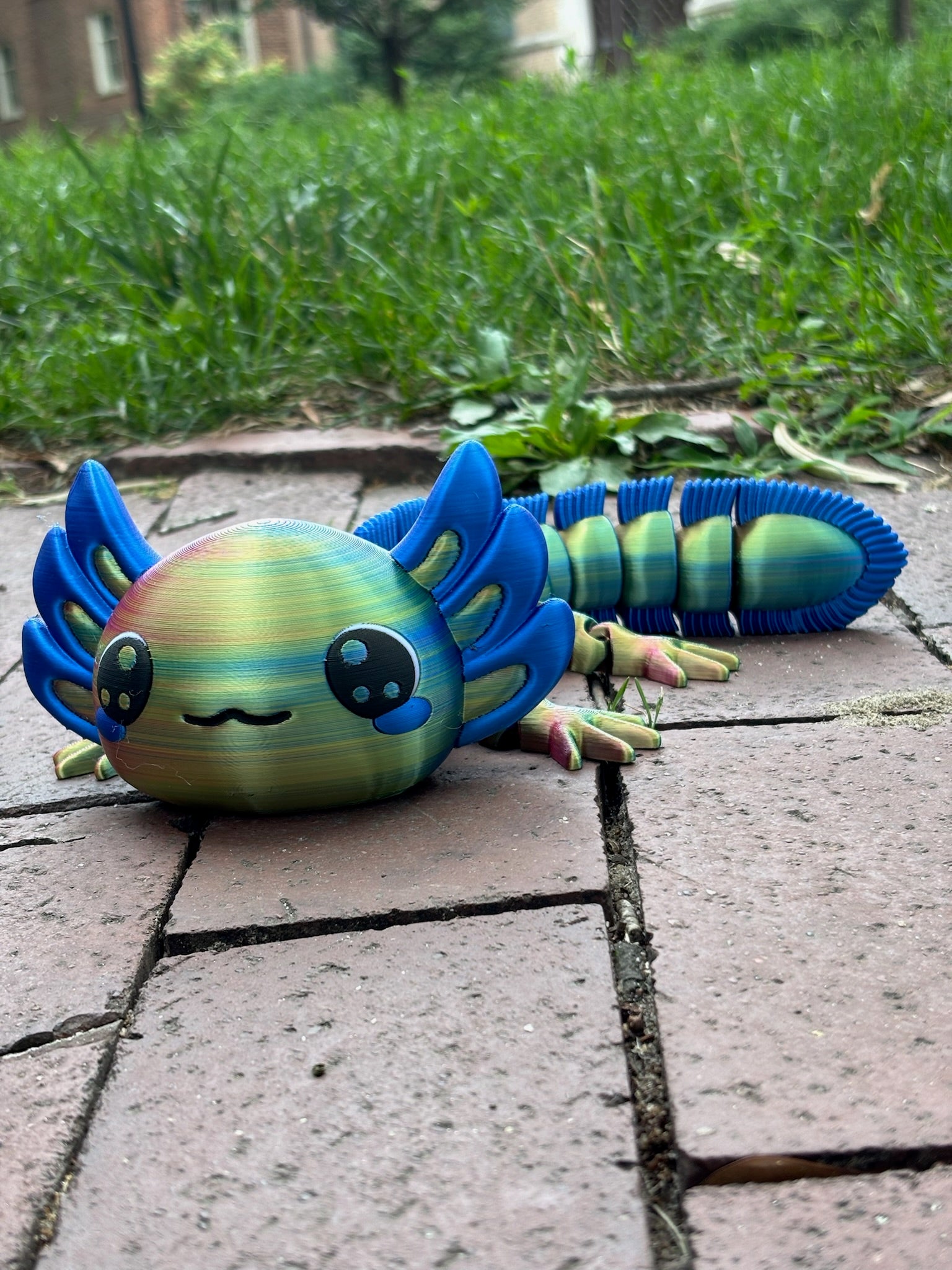 Large 3D Printed Axolotl - Front View - Karma Train 3D Printing