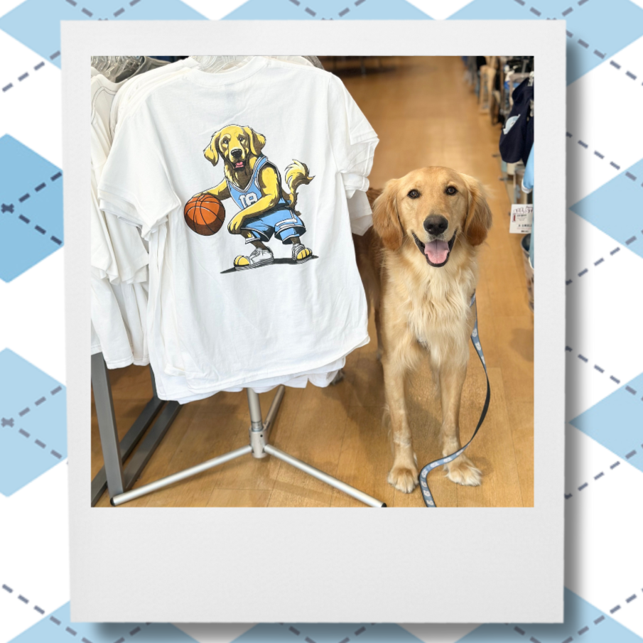 Carolina Paws for a Cause x SHB Charitable Dog T-Shirt Golden Retriever Basketball