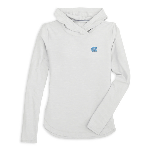 North Carolina Platinum Grey Linley Brrr®-illiant Performance Hoodie By Southern Tide