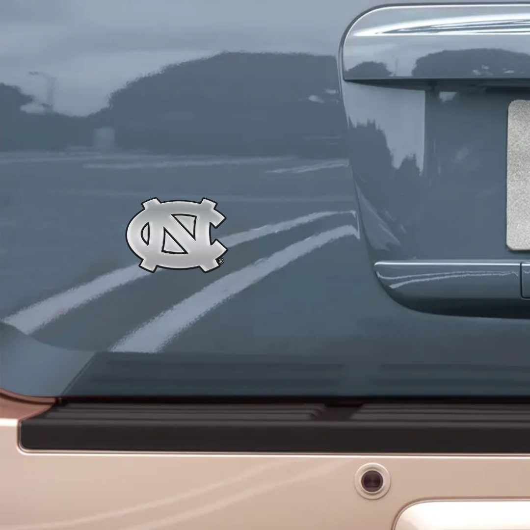 UNC Tar Heels Auto Emblem in Silver