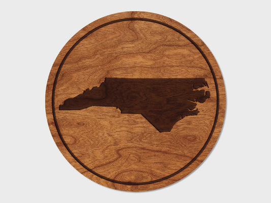 North Carolina Wooden Cherry Coaster