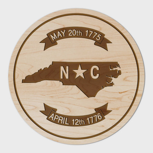 North Carolina State Flag Maple Coaster