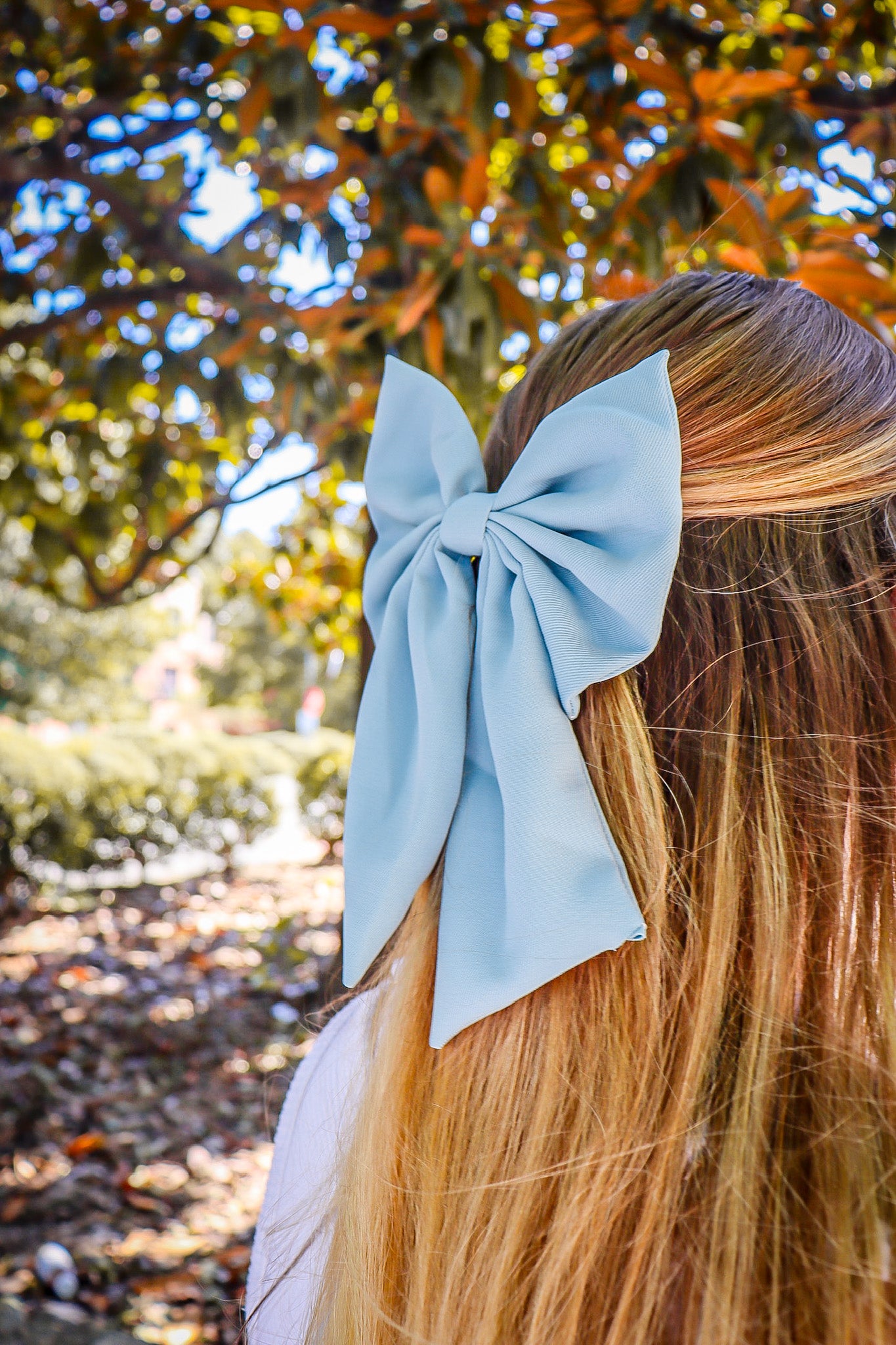 Light Blue Hair Bow Barrett