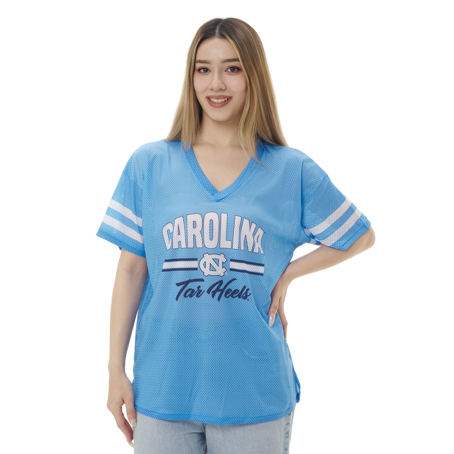 Carolina Tar Heels Women's Football Jersey V-Neck Top
