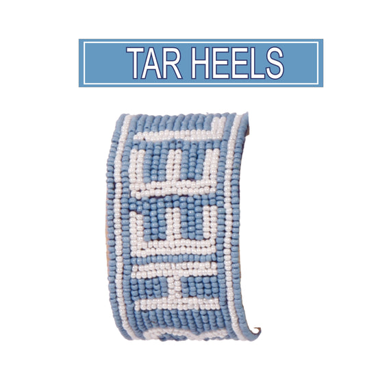 Carolina Blue Go Heels Beaded Cuff Bracelet by Desden