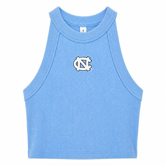 Carolina Tar Heels Blue Embroidered Logo Halter Top