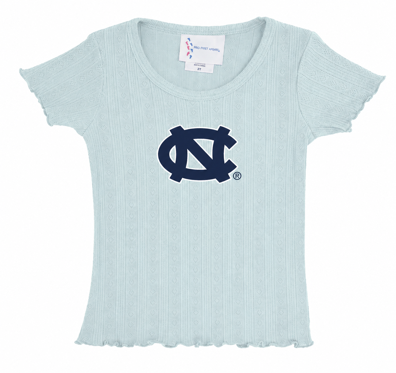 Carolina Tar Heels Toddler Tee with Ruffles - Main View - Two Feet Ahead