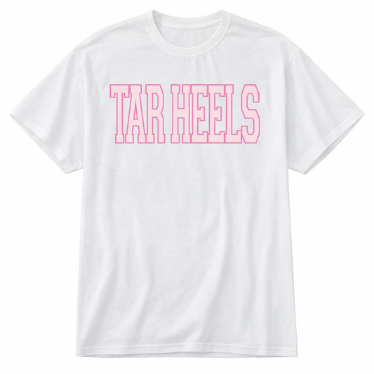Tar Heels in Pink Oversized White T-Shirt