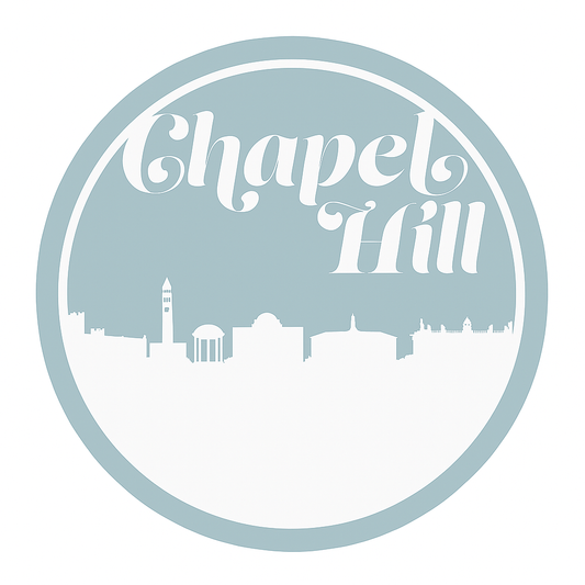Chapel Hill NC Retro Skyline Coaster - Set of 4