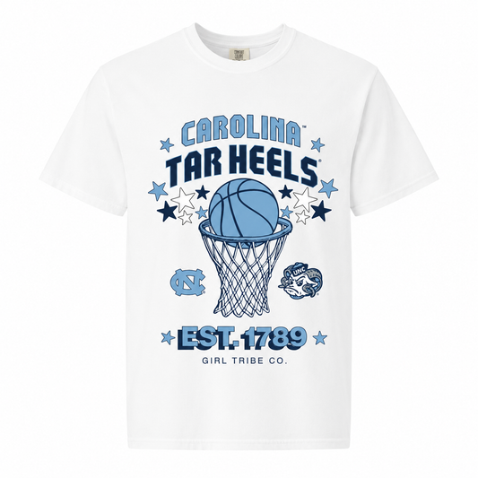 Carolina Tarheel Basketball Tee - Main View - Girl Tribe Co