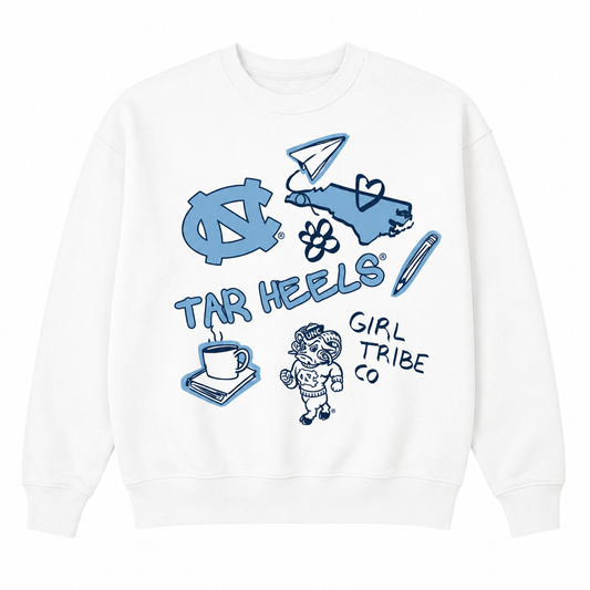 UNC Chapel Hill Doodle Crewneck - Main View - Girl Tribe Co
