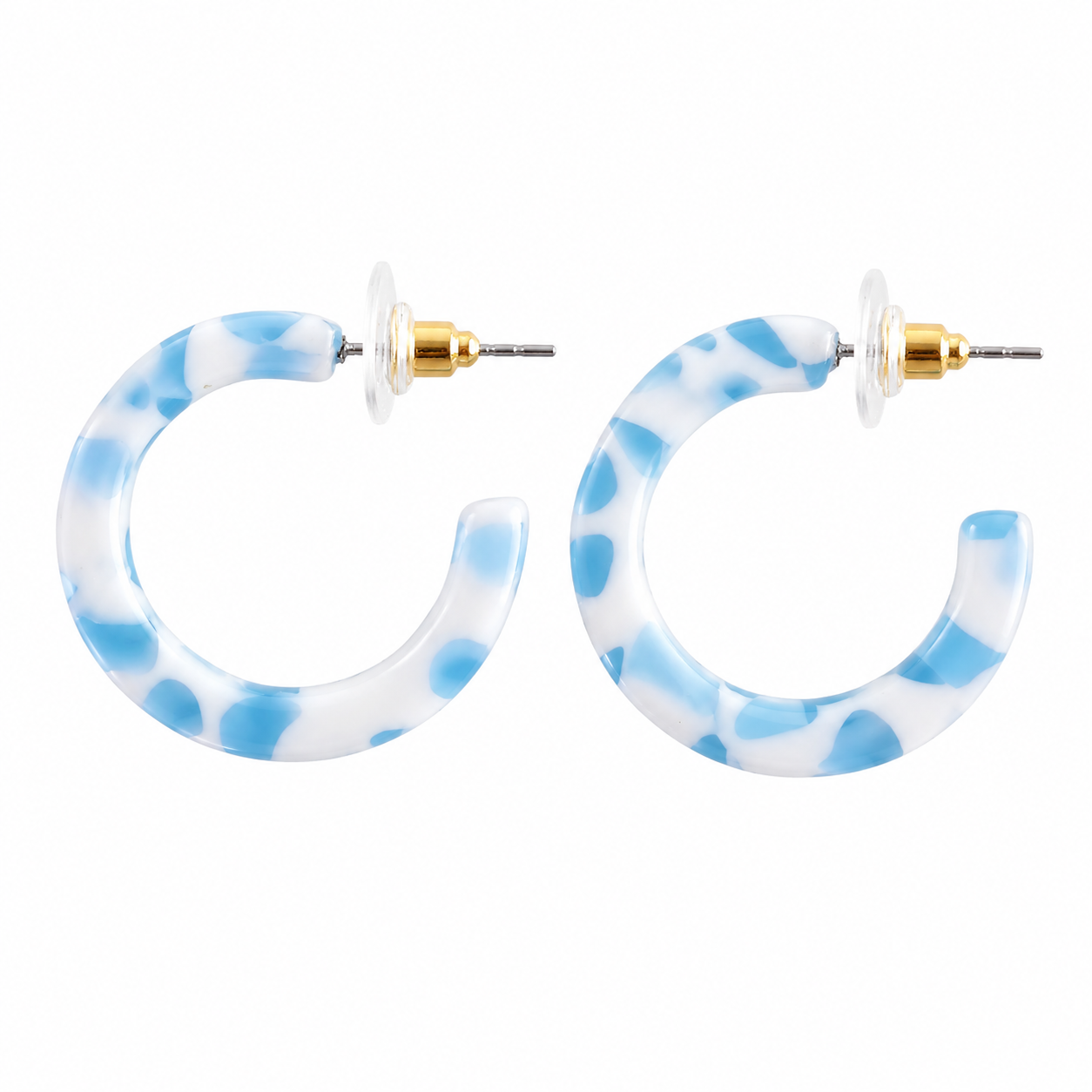 Pastel Blue Micro Cam Mini Hoops