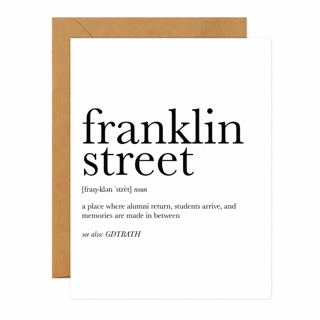 Franklin Street Definition Graduation Greeting Card
