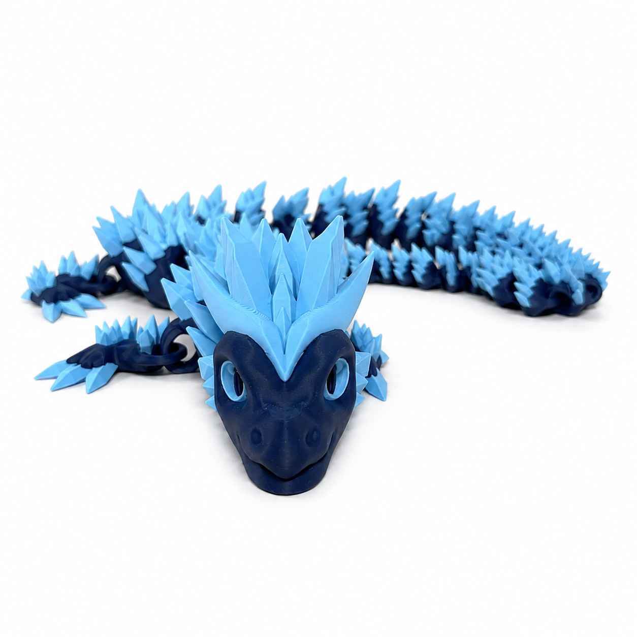 3D Printed Blue and Navy Chunky Large Dragon