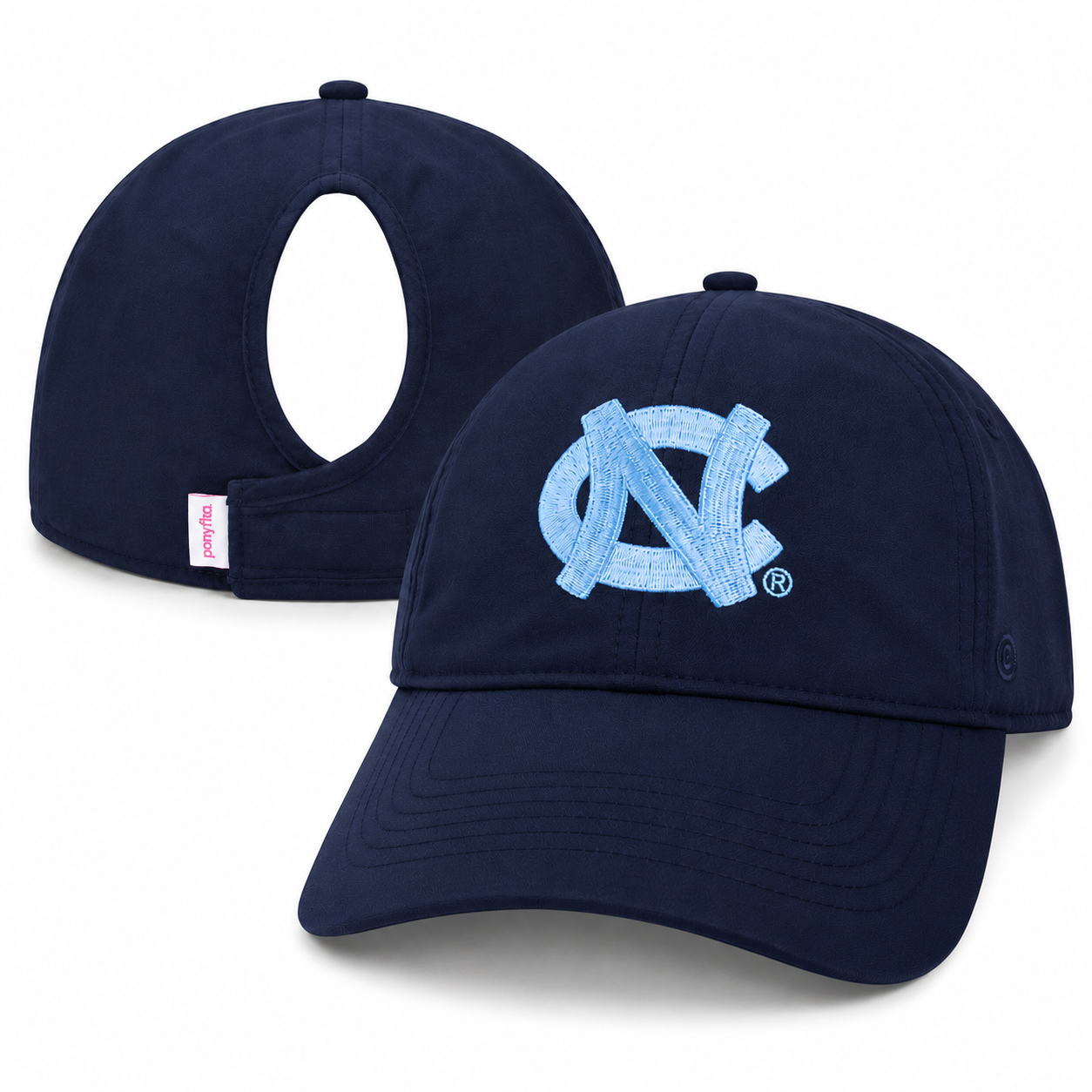 UNC Interlock Navy Ponytail Hat