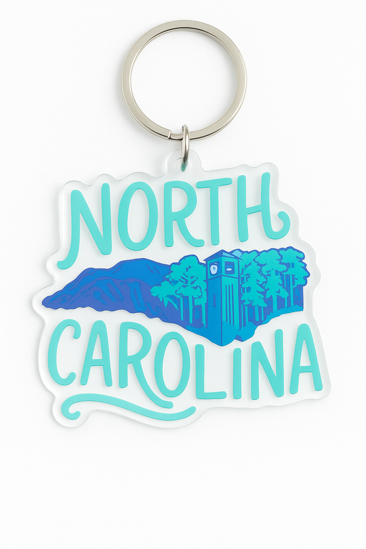 North Carolina Illustrated Keychain by Little Designs