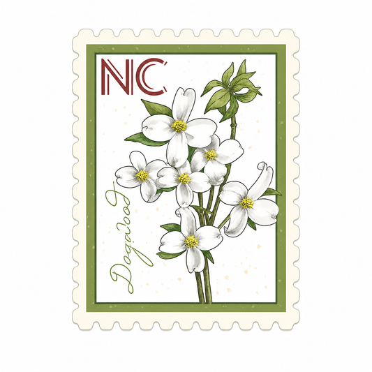 North Carolina State Flower Dogwood Sticker