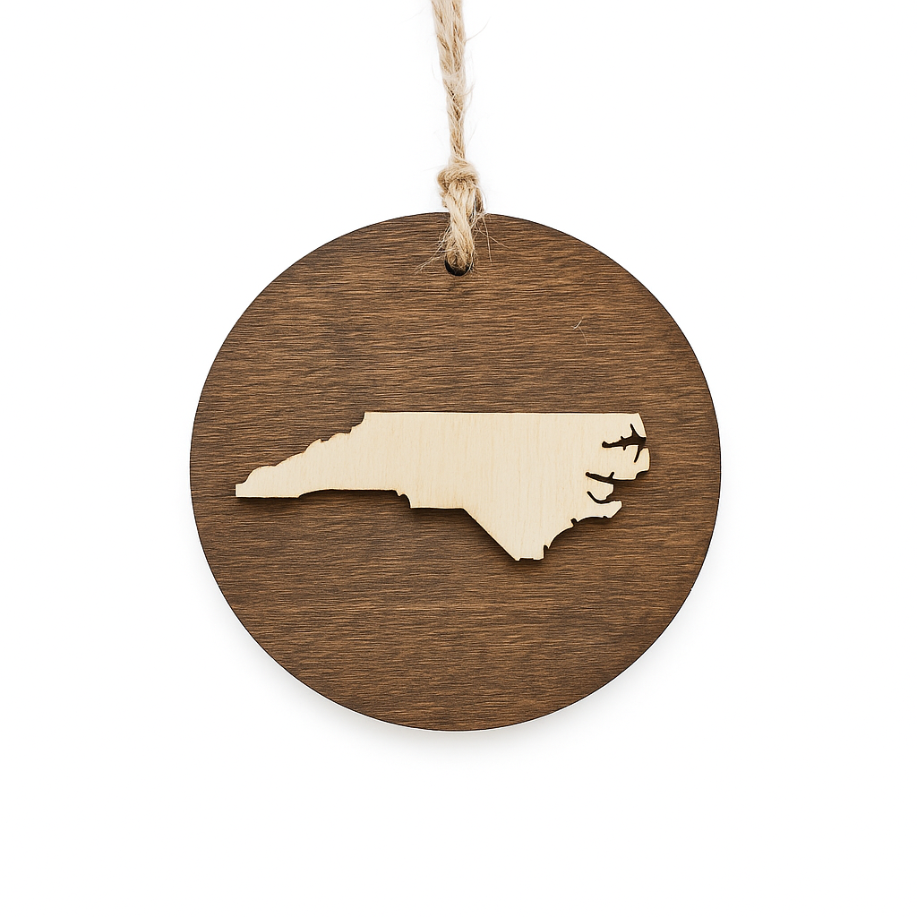 3D Raleigh North Carolina NC Wooden Christmas Ornament